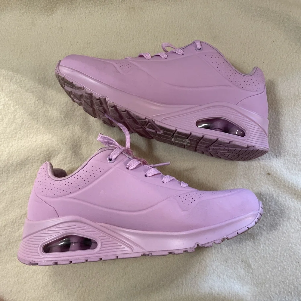 Skechers Uno Lace-Up Sneakers - Frosty Kicks Light Lavendar Purple Pastel size 9